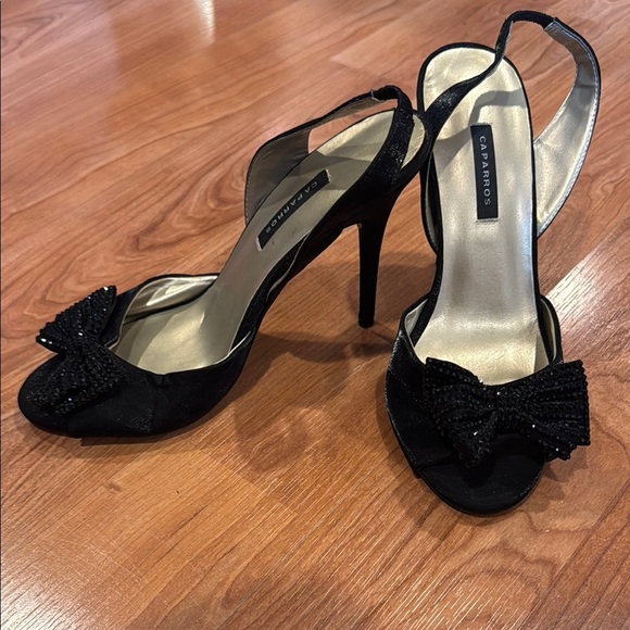 Caparros Black Heels with Bow - Picture 2 of 2